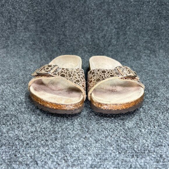 Birkenstock Madrid Sandals Women's 6N Gold Birko-Flor Single Strap Buckle Slides - Picture 3 of 16